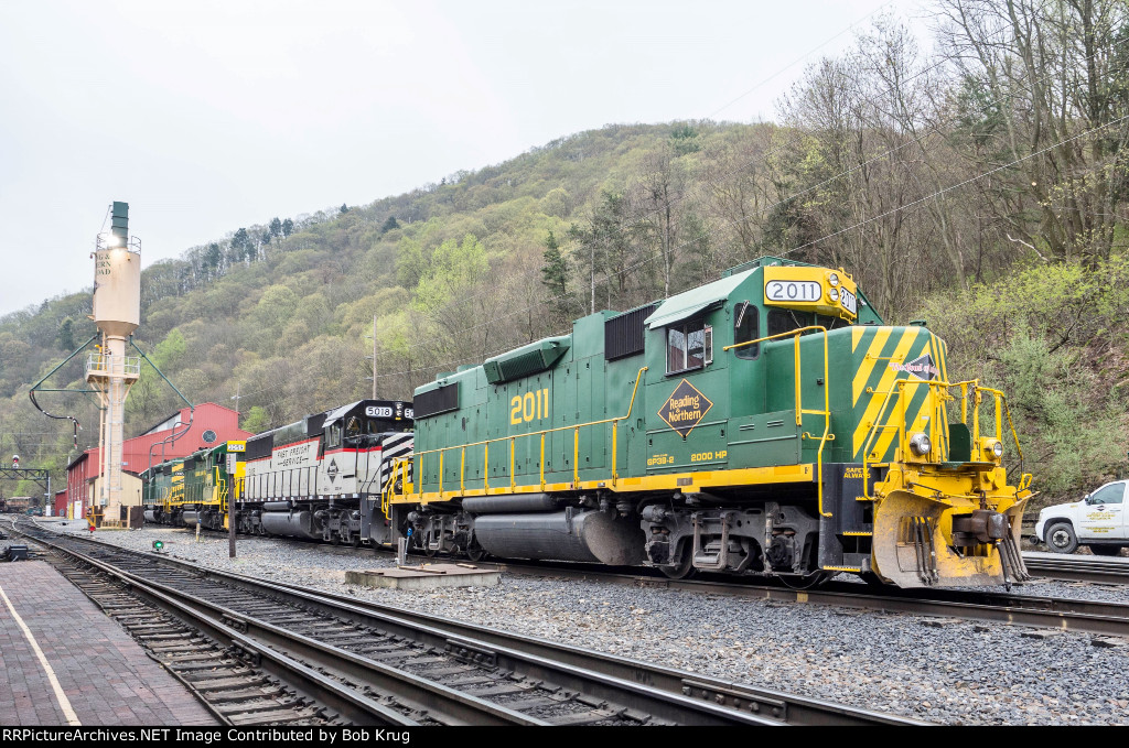 RBMN motive power sits outside the diesel shop